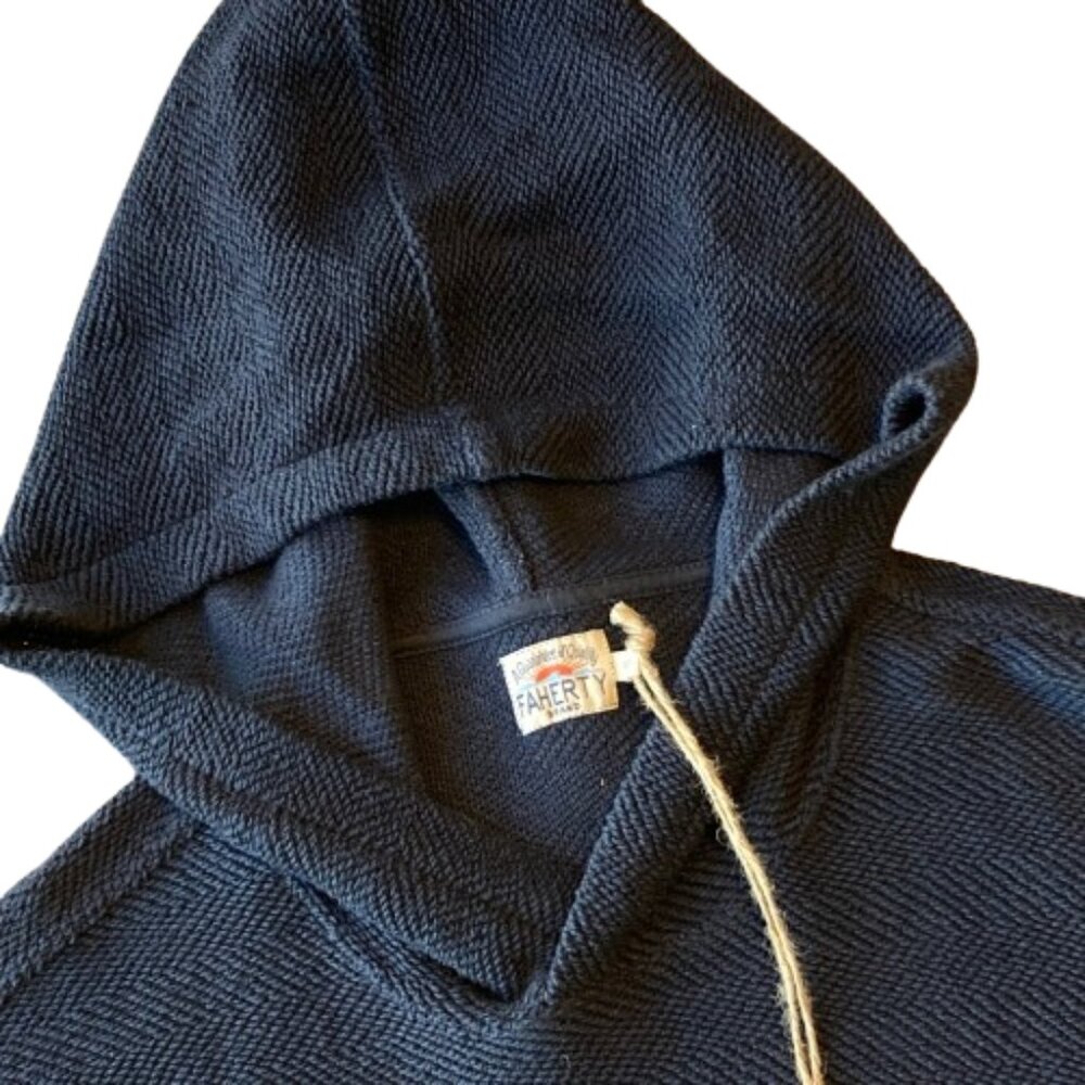 Faherty Whitewater Hoodie Relaxed Fit Organic Mens XXL Fjord Navy NWT - Picture 8 of 12